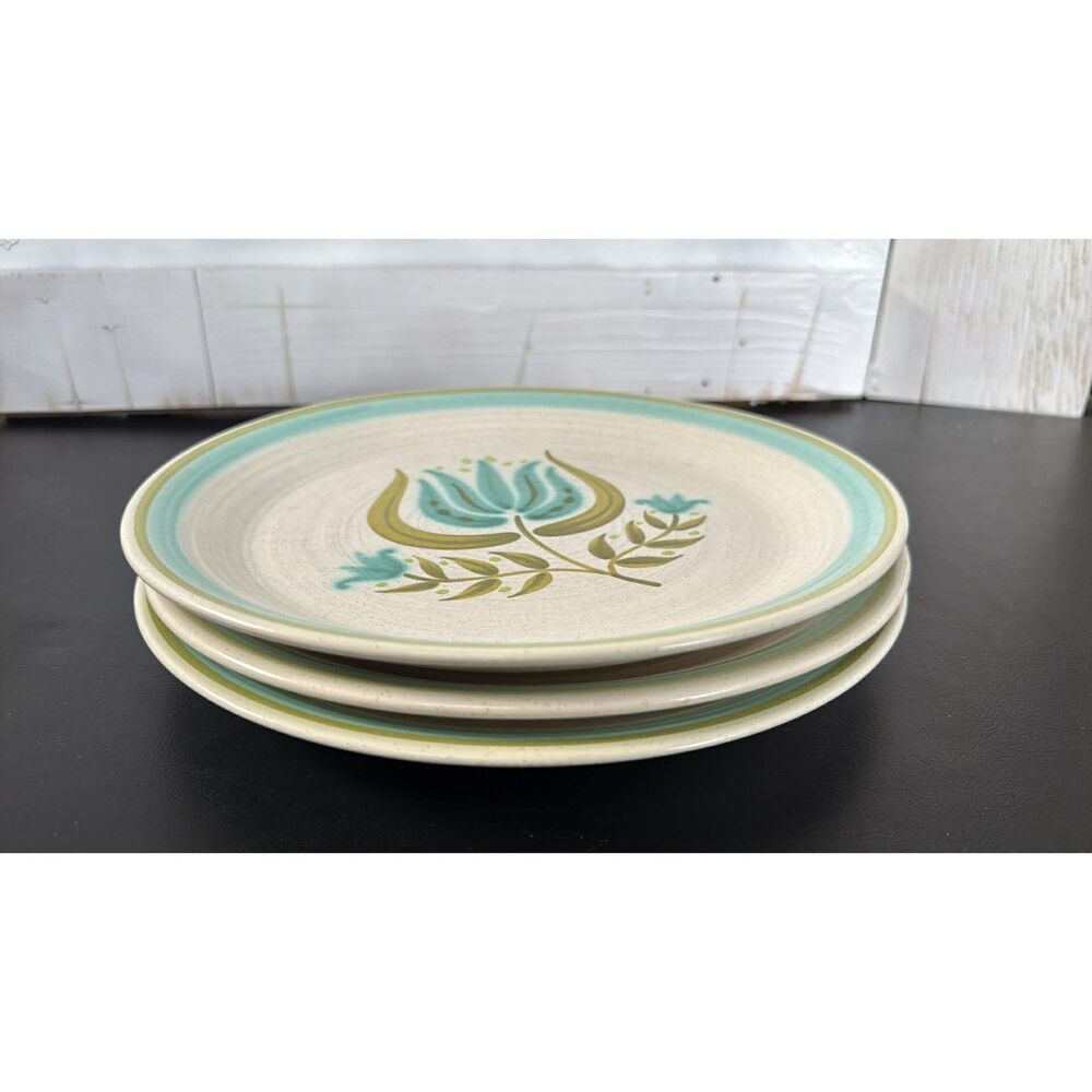 Set of 3 Vintage 1960's Franciscan Earthenware Tulip Time Dinner Plates